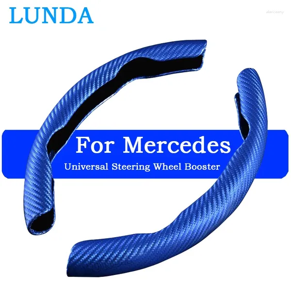 Lenkradabdeckungen 2PC Autoabdeckung Carbon Fiber Booster für Mercedes Benz B C E S Klasse W207 W211 W212 W213 W214