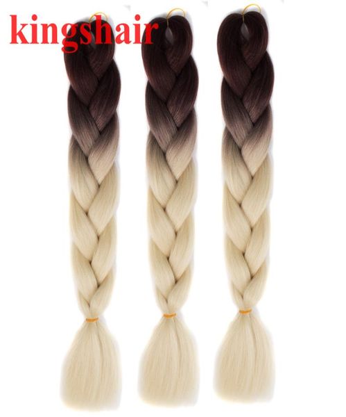 24quot 100gpack Ombre Коричневый Розовый Фиолетовый Блондинка Kanekalon Jumbo Braids Наращивание волос Синтетическое плетение крючком Box Braids Hai1144995