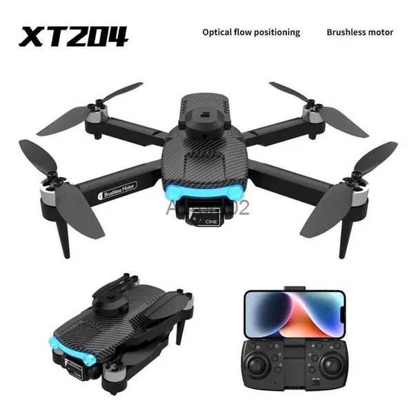 Drohnen XT204 Hindernisvermeidung Luftaufnahmen Bürstenlose Mini-RC-Drohne 4K Professionelle HD-Kamera Optischer Fluss Faltbarer Quadcopter YQ240217