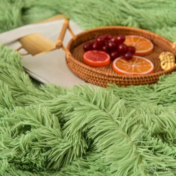 Conjuntos de cama de alta qualidade conjunto de cama de cabelo longo verde vison flannle veludo velo edredão capa de edredão quente casa linho 3/4 folha de almofada de coração