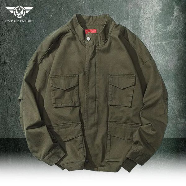 Giacca cargo autunno-primavera Giacca tattica militare da uomo Giacca multitasche americana Uniforme da baseball retrò allentata giapponese 240131