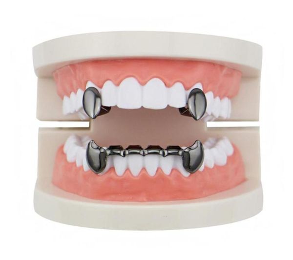 Fantasticdreamer 4 cores hiphop banhado a ouro e prata tampa de dente único conjunto de joias para o corpo dentes falsos grillz 51565633358557