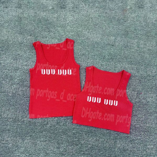 Kurze Damen-Singlet-Tanks mit Buchstaben, Luxus-Designer-Tanktops, Westen, Weiß, Schwarz, Rot, elegante Bottoming-Singlets