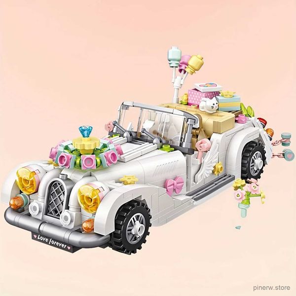 Blocos de brinquedos emocionantes para crianças, carro de casamento, carro de brinquedo, blocos de construção mais!