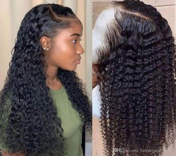 Парик с волнистыми волнами, вьющиеся парики из натуральных волос на кружеве спереди для чернокожих женщин, длинный боб, глубокий фронтальный бразильский парик, мокрый и волнистый57382264984832