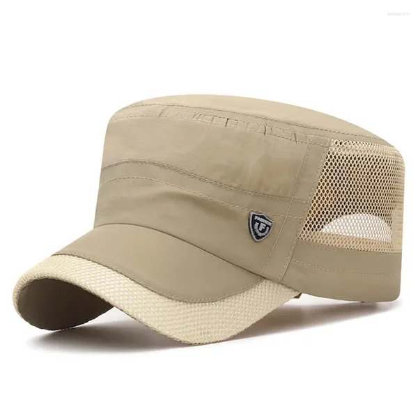 Cappellini da baseball Cappello a rete unisex Cappello piatto estivo Cappelli militari ad asciugatura rapida Cappellino militare da donna per uomo regolabile Trucker da baseball