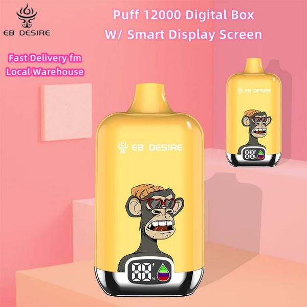 Оригинальный EB DESIRE puff 15000 15k Puff 12000 12k puffs Bang King Digital Box Vape Местный склад 23 мл Сетчатая катушка перезаряжаемый светодиодный экран Poco 10000 Vapers Электронная сигарета