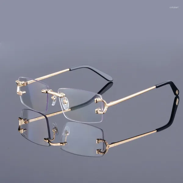 Sonnenbrille Hohe Qualität Handgemachte Männer Vintage Runde Legierung Randlose Brille Rahmen Für Rezept Frauen Mode Optische Myopie Brillen