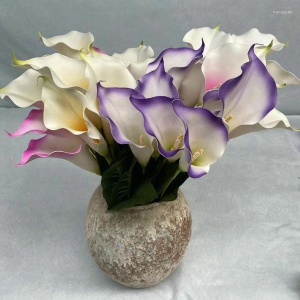 Fiori decorativi Piante artificiali Sunset Purple Calla Lily White Taro Home Garden Decorare