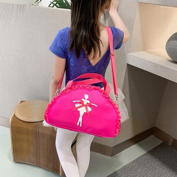 Sacos de noite Crianças Meninas Linda Ballet Dance Bag Zip Soprts Mochila Impressão Bowknot Bolsa