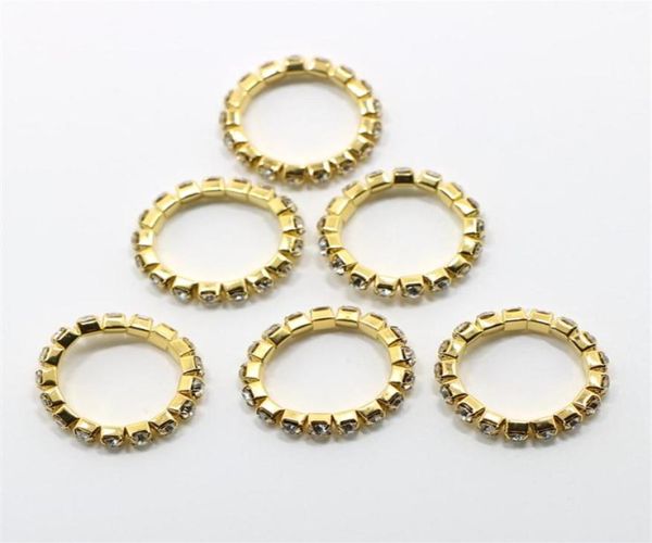 Anelli per le dita in oro con strass di cristallo per le donne Anelli per le dita dei piedi elasticizzati regolabili Set intero anello nuziale 264V5615449