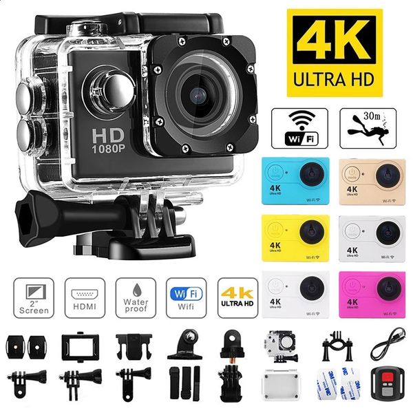 Оригинальная экшн-камера Ultra HD 4K, 1080P30FPS, Wi-Fi, 2,0-дюймовый экран, 170D, водонепроницаемый подводный шлем, записывающие камеры GO Pro 240126