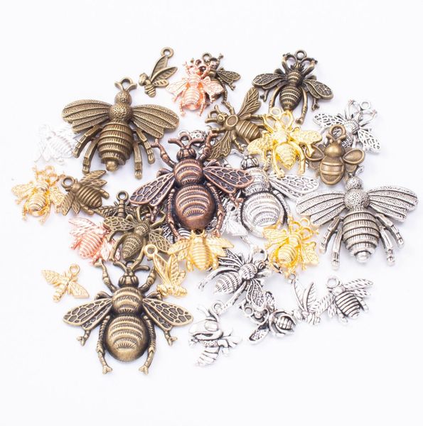 200 gramas vintage cor prata bronze inseto abelha vespa encantos pingente para pulseira brinco colar jóias diy making9212468