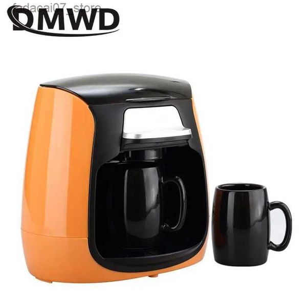 Kaffeemaschinen DMWD 1 Tasse/2 Tassen Mini-Tropfkaffeemaschine, automatische amerikanische Kaffeemaschine mit Keramikbecher, Heimteemaschine, 220 V, Q240218