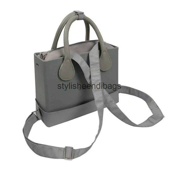 Rucksack-Stil Neue Huntfun Gummi-Silikon-EVA-Quadrattasche mit Innentasche mit Riemen runder Griffgürtel Damenhandtasche Schulter O Bag StyleH24219