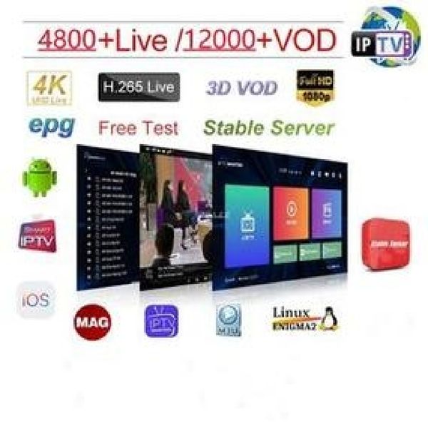 4K TV -Teile Live Europa M3U kostenloser Test -Reseller -Panel VOD Android Smarters Pro Stable Global Live Free Trail