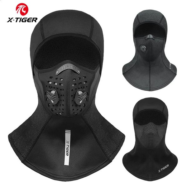 X-TIGER Máscara de esqui de inverno Máscara de ciclismo Máscara de ciclismo anti-poeira com filtro à prova de vento Capa facial completa Balaclava Chapéu de patinação de esqui 240119