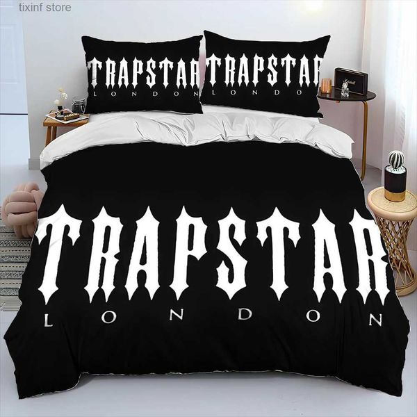 Conjuntos de cama Trapstar Londres Popular Moda Consolador Bedding SetDuvet Cover Bed Set Quilt Cover CaseKing Queen Size Bedding Set Kid T240218