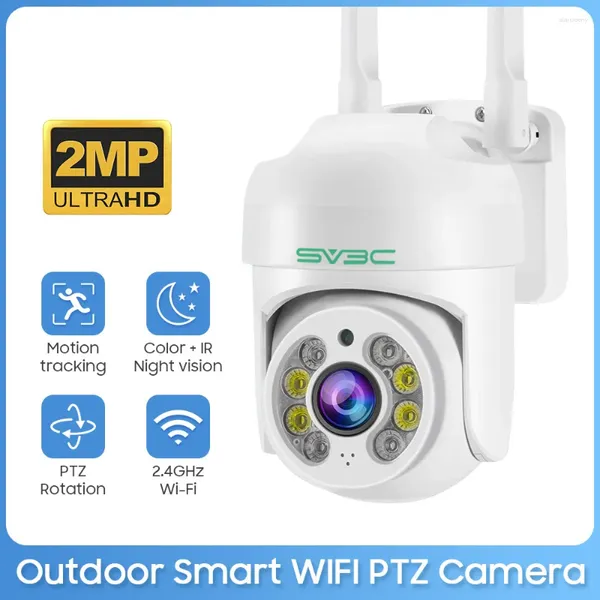 Telecamera PTZ wireless esterna 2MP Wifi Sorveglianza IP CCTV Zoom digitale 5X Visione notturna a colori AI Rilevamento umano