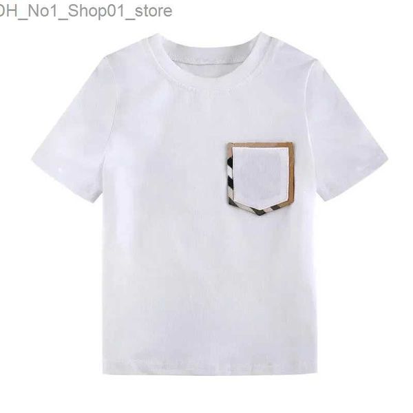 T-Shirts Toddler Erkekler Yaz Beyaz Tişörtleri Kızlar İçin Çocuk Tasarımcı Marka Butik Kids Giyim Toptan Lüks Üstler Çocuk Kıyafetleri Q240218