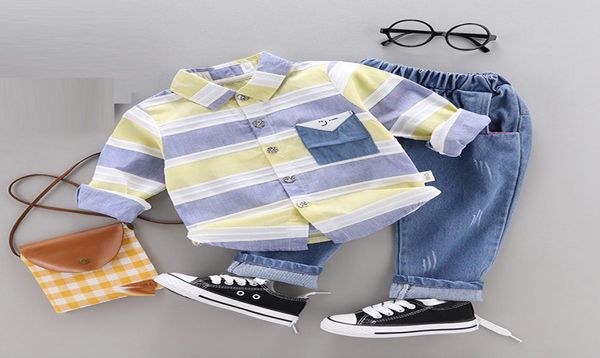 Frühlings-Baby-Jungenkleidung, langärmeliges Hemd, Jeans-Anzug für Neugeborene, Jungen-Outfits, Kleidung, 1 Jahr Geburtstagssets Y2008075559052