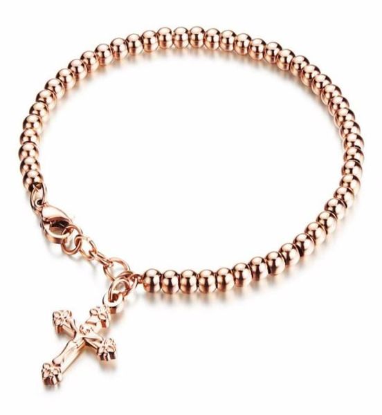 Bracciale con ciondolo religioso S925 Argento sterling 18k Oro rosa Perlina Ciondolo Gesù Trendy Gioielli di design squisiti per le donne Bracciale265R9405406