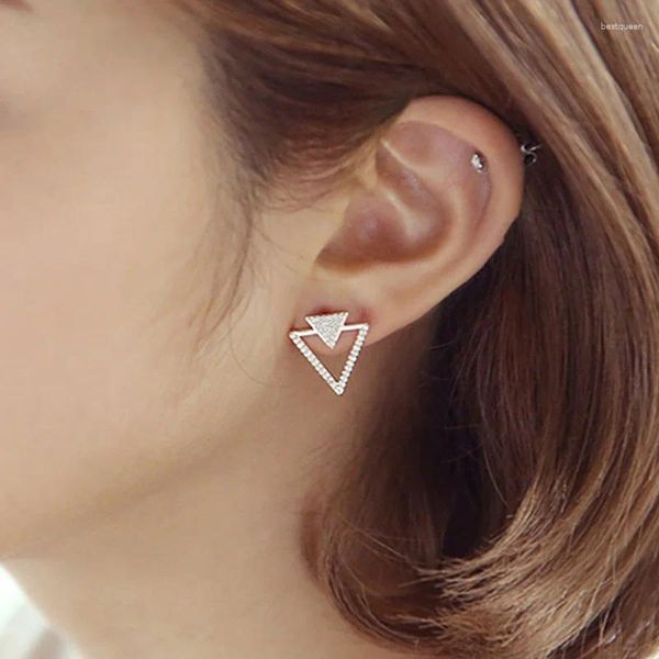 Ohrstecker Est Style Fashion Silber Farbe Geometrische Doppeldreiecke Schmuck Pendientes Brincos