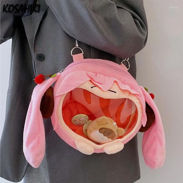 Schultaschen Ita Tasche Japanische Cartoon Student Rucksack Flauschige Kawaii Süße Frauen Transparente Schultasche Mädchen Streetwear Mode Rucksäcke