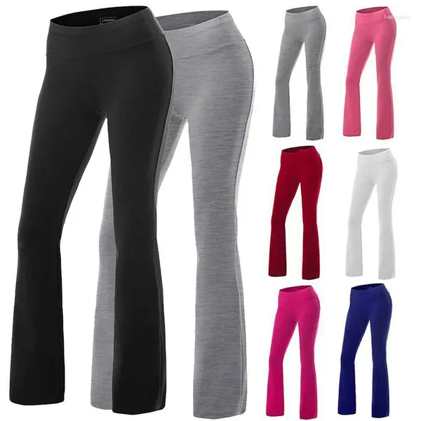 Pantaloni da donna da donna larghi casual sportivi yoga bootcut corsa palestra jogger leggings pantaloni svasati gamba larga