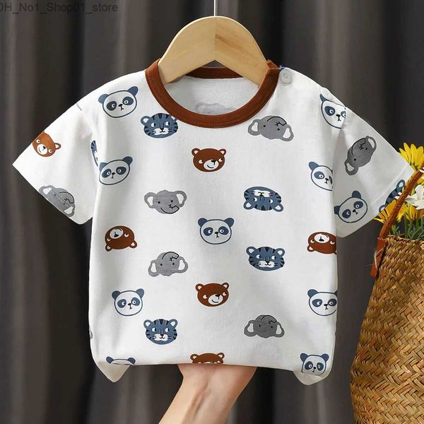 T-shirts 1 2 3 4 5 6 Jahre Kinder Baumwolle T-shirt Baby Mädchen Baby Jungen Cartoon Kurzarm T-shirts Kleinkind nette Tops Kostenloser Versand Q240218