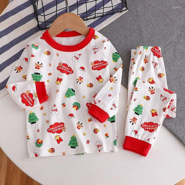 Conjuntos de roupas moda infantil lazer confortável casa conjunto de pijama de duas peças menor preço na internet