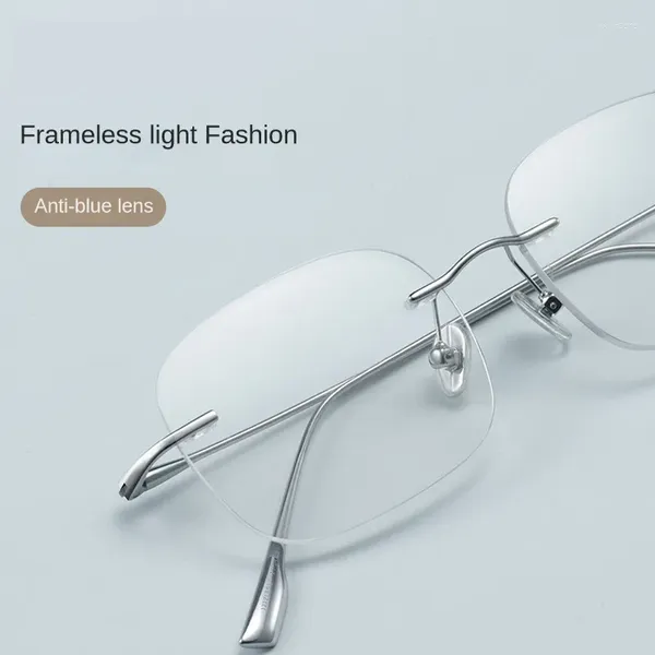Montature per occhiali da sole Montatura per occhiali in titanio puro ultraleggero per uomo Donna Occhiali da vista senza montatura in filo d'oro per miopia all'ingrosso