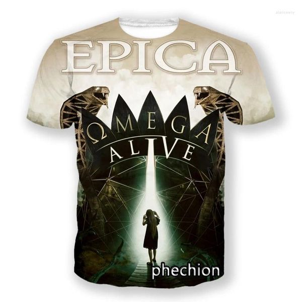 Мужские футболки Phechion, модные мужские/женские EPICA, повседневная футболка с коротким рукавом с 3D принтом, спортивные летние топы в стиле хип-хоп L117
