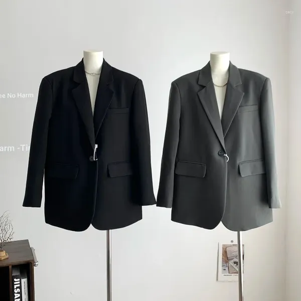 Kadın Suits Unxx Anakara Çin Tasarımcısı Blazer Kadın Polyester Ofis Giyim Giyim Giyim Giyim Ceket 2024 Sonbahar Ceket Siyah Renk