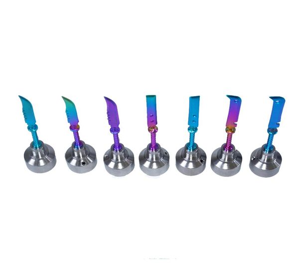 Курительная красочная титановая крышка MiniNail Carb Cap Dabber Sword Инструменты с различными мазками4771265