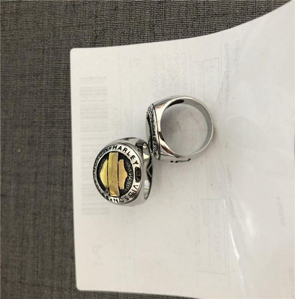 Anello da motociclista solido per motociclisti per uomo in acciaio inossidabile 316L polacco pilota da uomo ragazzi scudo misura dell'anello 7149202554