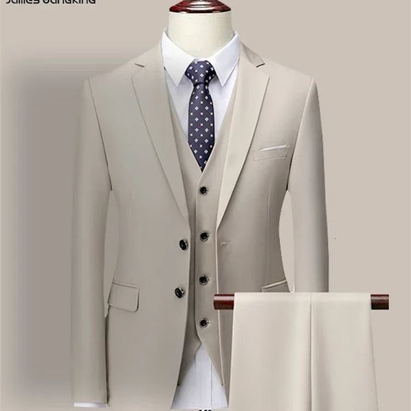 14 Farbe M6XL Jacke Weste Hosen Highend Marke Formale Business Herren Anzug Dreiteiliger Bräutigam Hochzeitskleid Solide 240119
