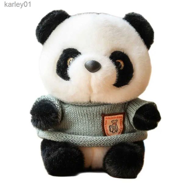 Animali di peluche ripieni 25 cm simpatico panda giocattolo tesoro nazionale cinese Chuanhoodie maglione bambola regali di festival per il compleanno dei bambini YQ240218