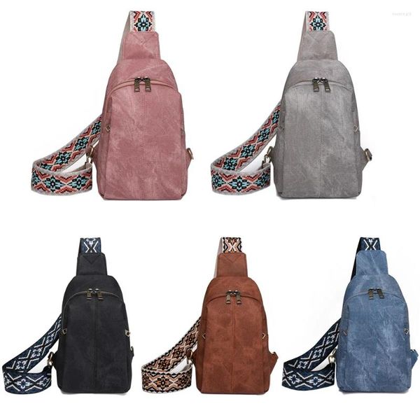 Borse da sera Tracolla a tracolla in pelle PU vintage Moda donna Versatile tracolla per chitarra Marsupi Borsa da petto vegana semplice casual femminile