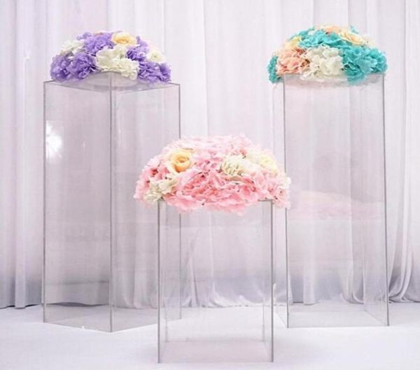 Vaso trasparente di lusso acrilico Stand di fiori Bouquet stand centrotavola di nozze Finestra esposizione artigianale corridoio strada conduce fiori nuziali b5086497