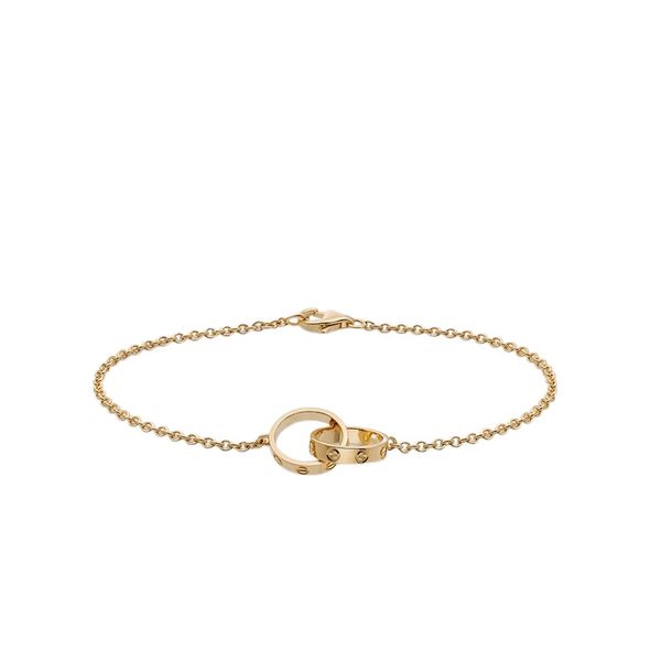 2024 alta edição aço charme pulseiras amor para mulheres meninas senhoras presente designer jóias design clássico duplo loop crossedq7