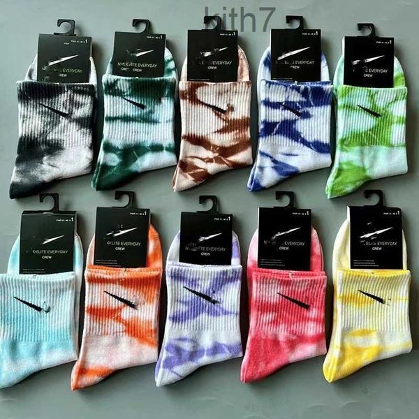 Tech Fleece Tie-Dye Herrensocken Designer Bunte Socken Damen Atmungsaktive Baumwolle Fußball Basketball Sport 1RV7