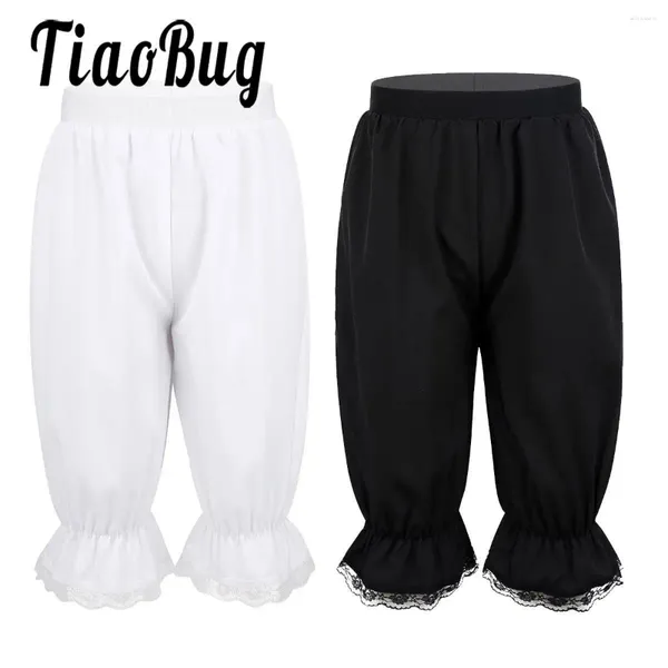 Calças crianças meninas pantaloons bloomers retro estilo vitoriano steampunk shorts traje crianças leve solto renda guarnição