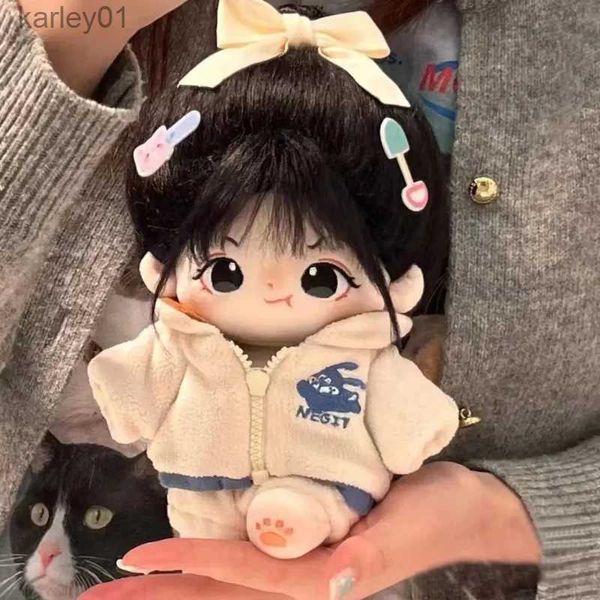 Мягкие плюшевые животные 20 см Kaii Human Doll Рисунок Baby No Attribute Симпатичные хлопковые куклы для тела Плюшевые игрушки Дети Подарок подруге YQ240218