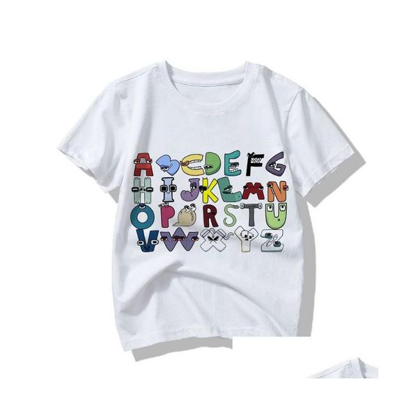 Polos S Moda estiva Per bambini Alfabeto Lore Harajuku Tshirt Ragazzi Camicia Ragazze Vestiti Stampa Cartoon Camicie Bambini 230512 Consegna di goccia Dht90