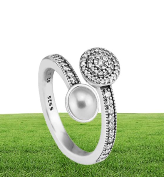 Amantes coroa anel 3a de zircão CZ 925 Sterling Silver preenchido anel de casamento de noivado para mulheres Men8371371