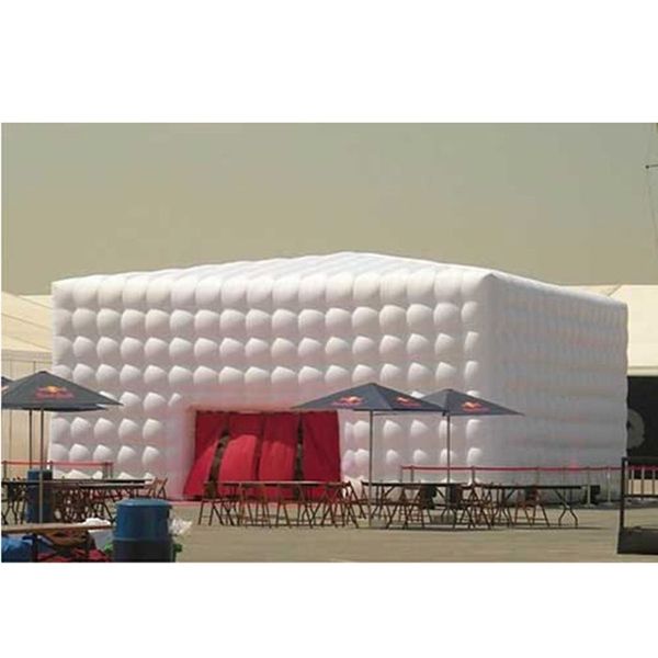 10x10x4,5mH (33x33x15ft) Großhandels-Hinterhof-Disco-aufblasbares Nachtclub-Zelt, großes weißes aufblasbares Würfelzelt mit LED-Lichtern für Party-Hochzeitsveranstaltung
