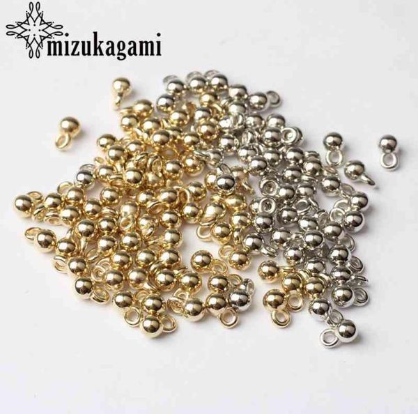 Perline di fascini della catena di estensione della coda della sfera rotonda placcata argento dorato CCB perline 200 pzlotto 36 mm per accessori braccialetto gioielli fai da te4023118