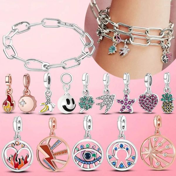 Link Armbänder ME Rays Of Life Medaillon Armband Silber Farbe Original Charms Kette Pulseira Plata Schmuck