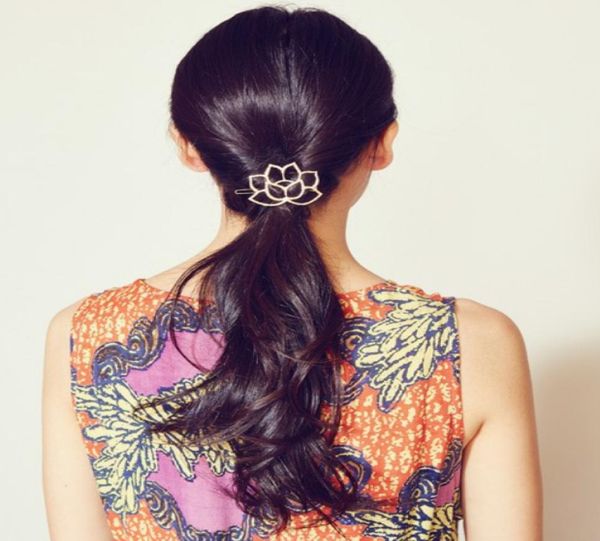 Neue Lotusblüten-Haar-Accessoires, vergoldete, versilberte Blumen-Haarspangen, Schmuck, niedliche Seerosen-Haarnadeln, Haarspangen, Haarnadel 5250276
